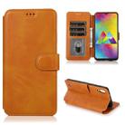 For Samsung Galaxy M10 Calf Texture Magnetic Buckle Horizontal Flip Leather Case with Holder & Card Slots & Wallet & Photo Frame(Khaki) - 1