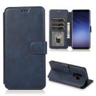 For Samsung Galaxy S9 Calf Texture Magnetic Buckle Horizontal Flip Leather Case with Holder & Card Slots & Wallet & Photo Frame(Blue) - 1