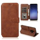 For Samsung Galaxy S9 Calf Texture Magnetic Buckle Horizontal Flip Leather Case with Holder & Card Slots & Wallet & Photo Frame(Coffee) - 1