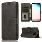 For Samsung Galaxy S10 Calf Texture Magnetic Buckle Horizontal Flip Leather Case with Holder & Card Slots & Wallet & Photo Frame(Black) - 1