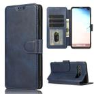 For Samsung Galaxy S10 Calf Texture Magnetic Buckle Horizontal Flip Leather Case with Holder & Card Slots & Wallet & Photo Frame(Blue) - 1