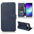 For Samsung Galaxy S10 5G Calf Texture Magnetic Buckle Horizontal Flip Leather Case with Holder & Card Slots & Wallet & Photo Frame(Blue) - 1