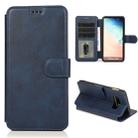 For Samsung Galaxy S10e Calf Texture Magnetic Buckle Horizontal Flip Leather Case with Holder & Card Slots & Wallet & Photo Frame(Blue) - 1