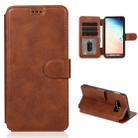 For Samsung Galaxy S10e Calf Texture Magnetic Buckle Horizontal Flip Leather Case with Holder & Card Slots & Wallet & Photo Frame(Coffee) - 1