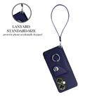 For OnePlus Nord CE 3 Lite Organ Card Bag Ring Holder PU Phone Case with Lanyard(Blue) - 3