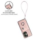 For OnePlus Nord CE 3 Lite Organ Card Bag Ring Holder PU Phone Case with Lanyard(Pink) - 3
