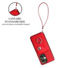 For OnePlus Nord CE 3 Lite Organ Card Bag Ring Holder PU Phone Case with Lanyard(Red) - 3