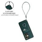 For OnePlus Nord CE 3 Lite Organ Card Bag Ring Holder PU Phone Case with Lanyard(Green) - 3