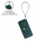 For iPhone XS / X Organ Card Bag Ring Holder PU Phone Case with Lanyard(Green) - 3