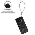 For Xiaomi Redmi 12 4G Global Organ Card Bag Ring Holder PU Phone Case with Lanyard(Black) - 3