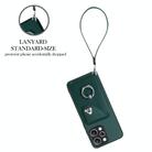 For Xiaomi Redmi 12 4G Global Organ Card Bag Ring Holder PU Phone Case with Lanyard(Green) - 3