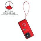 For Xiaomi Redmi 12C/11A Organ Card Bag Ring Holder PU Phone Case with Lanyard(Red) - 3