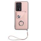 For Xiaomi Poco F5 Pro/Redmi K60/K60 Pro Organ Card Bag Ring Holder PU Phone Case with Lanyard(Pink) - 2