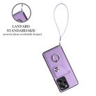 For Xiaomi Poco X5 Pro/Redmi Note 12 Pro Speed Organ Card Bag Ring Holder PU Phone Case with Lanyard(Purple) - 3