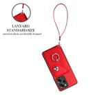 For Xiaomi Poco X5 Pro/Redmi Note 12 Pro Speed Organ Card Bag Ring Holder PU Phone Case with Lanyard(Red) - 3