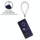For Xiaomi Poco F5 5G/Redmi Note 12 Turbo Organ Card Bag Ring Holder PU Phone Case with Lanyard(Blue) - 3