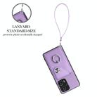 For Xiaomi Poco F5 5G/Redmi Note 12 Turbo Organ Card Bag Ring Holder PU Phone Case with Lanyard(Purple) - 3