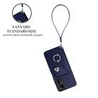 For Xiaomi Redmi Note 12S 4G Global Organ Card Bag Ring Holder PU Phone Case with Lanyard(Blue) - 3