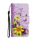 For OPPO A58 4G Colored Drawing Pattern Leather Phone Case(Yellow Flower Butterfly) - 3