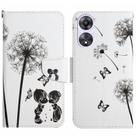 For OPPO A58 4G Colored Drawing Pattern Leather Phone Case(Dandelion) - 1