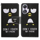 For OPPO A78 4G Colored Drawing Pattern Leather Phone Case(Penguin) - 1