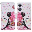 For OPPO A78 4G Colored Drawing Pattern Leather Phone Case(Dancing Girl) - 1
