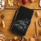 For OPPO A98 Colored Drawing Pattern Leather Phone Case(Black Cat) - 2