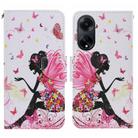 For OPPO A98 Colored Drawing Pattern Leather Phone Case(Dancing Girl) - 1