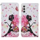 For Samsung Galaxy A05S Colored Drawing Pattern Leather Phone Case(Dancing Girl) - 1