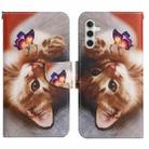 For Samsung Galaxy A15 Colored Drawing Pattern Leather Phone Case(Butterfly Cat) - 1