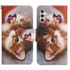 For Samsung Galaxy S24 5G Colored Drawing Pattern Leather Phone Case(Butterfly Cat) - 1