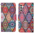 For Samsung Galaxy S24 5G Colored Drawing Pattern Leather Phone Case(Diamond Totem) - 1