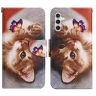 For Samsung Galaxy S24+ 5G Colored Drawing Pattern Leather Phone Case(Butterfly Cat) - 1