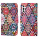 For Samsung Galaxy S24+ 5G Colored Drawing Pattern Leather Phone Case(Diamond Totem) - 1