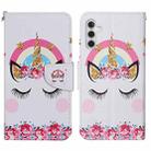 For Samsung Galaxy S24+ 5G Colored Drawing Pattern Leather Phone Case(Crown Unicorn) - 1