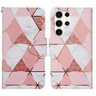 For Samsung Galaxy S24 Ultra 5G Colored Drawing Pattern Leather Phone Case(Marble) - 1