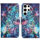 For Samsung Galaxy S24 Ultra 5G Colored Drawing Pattern Leather Phone Case(Star Mandala) - 1