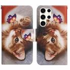 For Samsung Galaxy S24 Ultra 5G Colored Drawing Pattern Leather Phone Case(Butterfly Cat) - 1