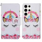 For Samsung Galaxy S24 Ultra 5G Colored Drawing Pattern Leather Phone Case(Crown Unicorn) - 1