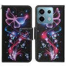 For Xiaomi Redmi Note 13 Pro 5G Colored Drawing Pattern Leather Phone Case(Fluorescent Butterfly) - 1