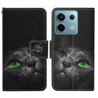 For Xiaomi Redmi Note 13 Pro 5G Colored Drawing Pattern Leather Phone Case(Black Cat) - 1