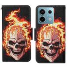 For Xiaomi Redmi Note 13 Pro Colored Drawing Pattern Leather Phone Case(Flame Skull) - 1