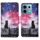 For Xiaomi Redmi Note 13 Pro 5G Colored Drawing Pattern Leather Phone Case(Star Sky Cat) - 1
