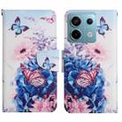 For Xiaomi Redmi Note 13 Pro Colored Drawing Pattern Leather Phone Case(Purple Butterfly) - 1