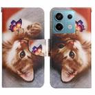 For Xiaomi Redmi Note 13 Pro Colored Drawing Pattern Leather Phone Case(Butterfly Cat) - 1