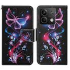 For Xiaomi Redmi Note 13 Colored Drawing Pattern Leather Phone Case(Fluorescent Butterfly) - 1