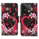 For Xiaomi Redmi Note 13 Colored Drawing Pattern Leather Phone Case(Red Heart) - 1