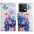 For Xiaomi Redmi Note 13 Colored Drawing Pattern Leather Phone Case(Purple Butterfly) - 1