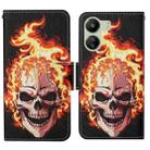 For Xiaomi Redmi 13C Colored Drawing Pattern Leather Phone Case(Flame Skull) - 1