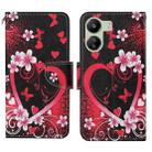 For Xiaomi Redmi 13C Colored Drawing Pattern Leather Phone Case(Red Heart) - 1